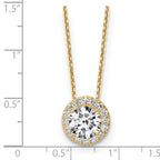 14k 2 1/2 carat Certified Lab Grown Diamond VS/SI+ G+ Complete 18 inch Halo Pendant Necklace