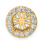 14k 1/2 carat Lab Grown Diamond VS/SI+ G+ Semi Mount Round Halo Chain Slide Pendant