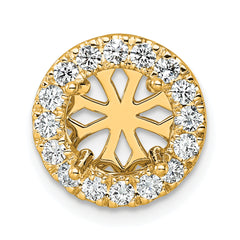 14k 1/2 carat Lab Grown Diamond VS/SI+ G+ Semi Mount Round Halo Chain Slide Pendant