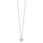 14k White Gold 1 carat Lab Grown Diamond VS+ F+ Complete 18 inch Flower Pendant Necklace