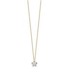 14k 1 carat Lab Grown Diamond VS+ F+ Complete 18 inch Flower Pendant Necklace