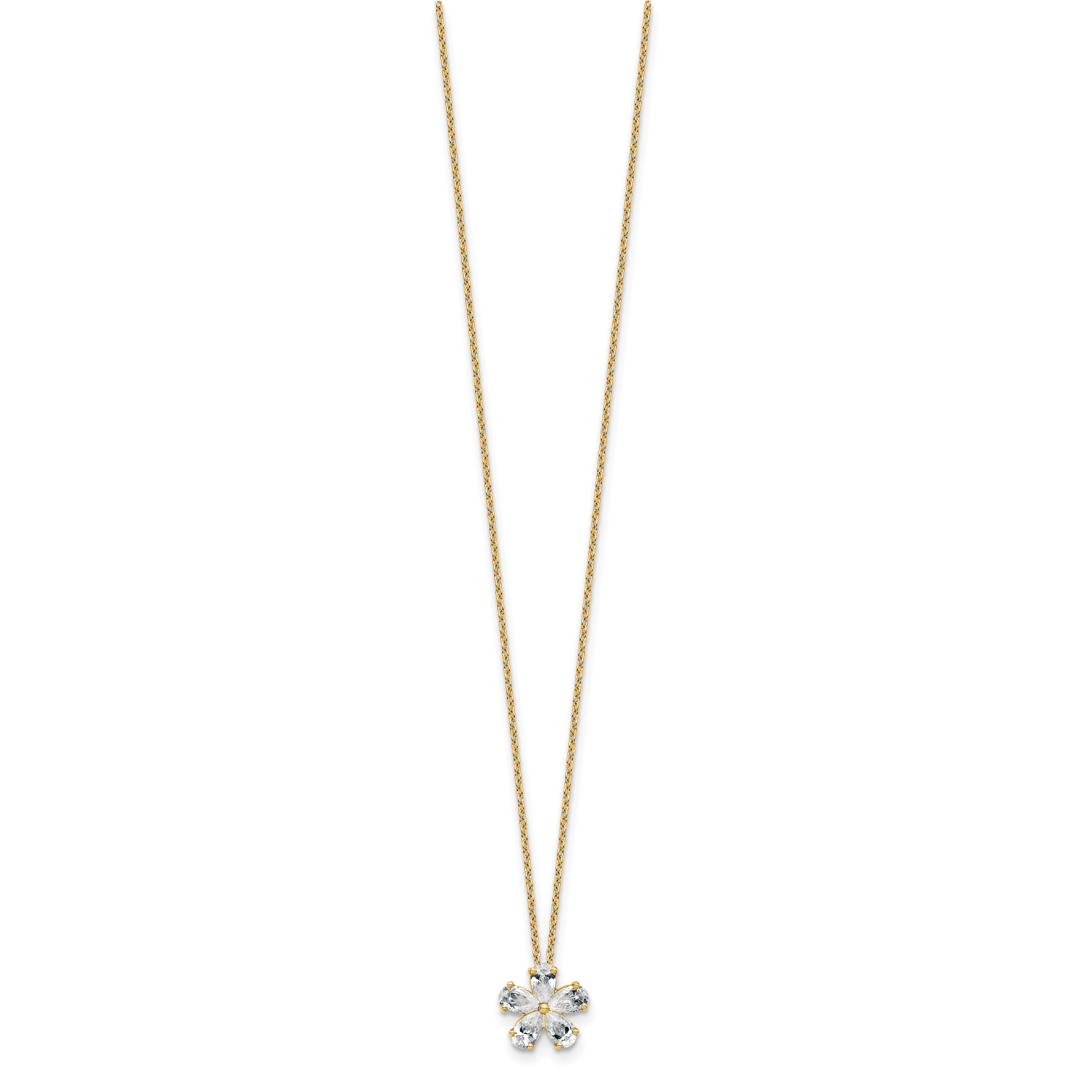 14k 1 carat Lab Grown Diamond VS+ F+ Complete 18 inch Flower Pendant Necklace