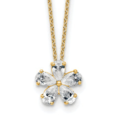 14k 1 carat Lab Grown Diamond VS+ F+ Complete 18 inch Flower Pendant Necklace