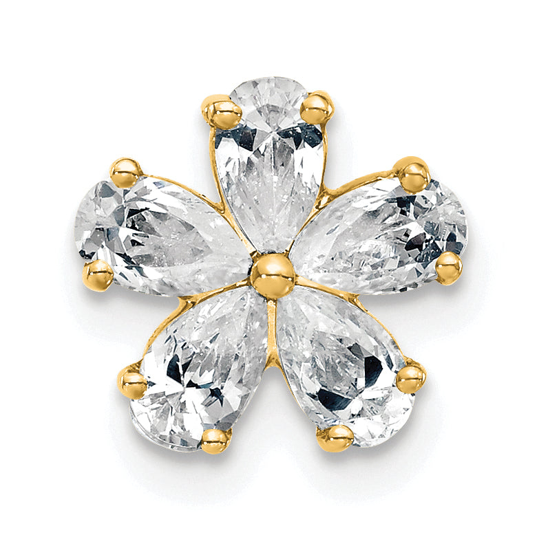 14k 1 carat Lab Grown Diamond VS+ F+ Complete Flower Chain Slide Pendant Main image