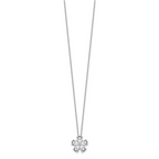 14k White Gold 2 carat Lab Grown Diamond VS+ F+ Complete 18 inch Flower Pendant Necklace