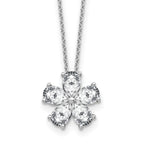 14k White Gold 2 carat Lab Grown Diamond VS+ F+ Complete 18 inch Flower Pendant Necklace