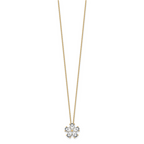 14k 2 carat Lab Grown Diamond VS+ F+ Complete 18 inch Flower Pendant Necklace