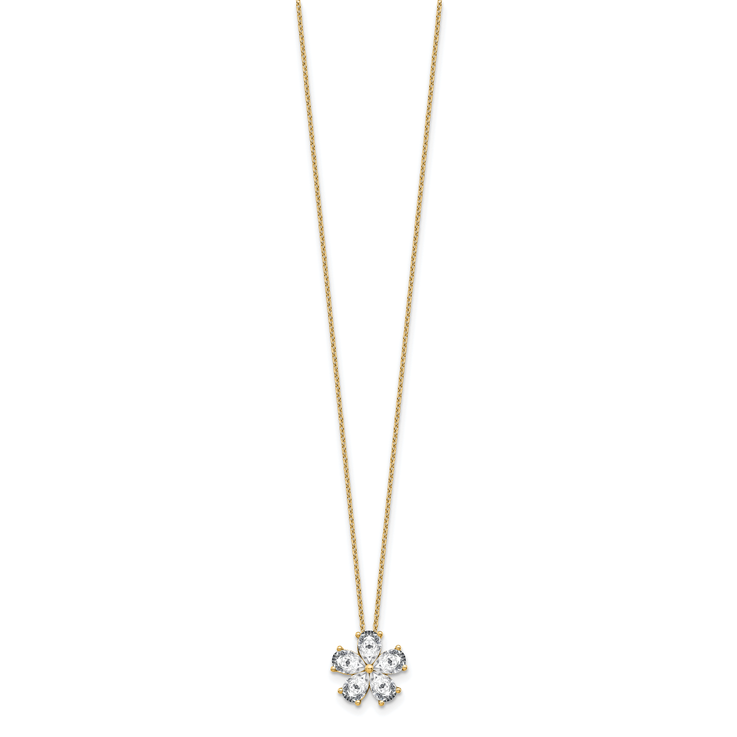 14k 2 carat Lab Grown Diamond VS+ F+ Complete 18 inch Flower Pendant Necklace