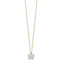 14k 2 carat Lab Grown Diamond VS+ F+ Complete 18 inch Flower Pendant Necklace