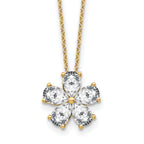 14k 2 carat Lab Grown Diamond VS+ F+ Complete 18 inch Flower Pendant Necklace