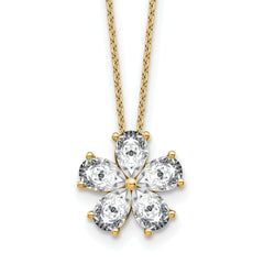 14k 2 carat Lab Grown Diamond VS+ F+ Complete 18 inch Flower Pendant Necklace