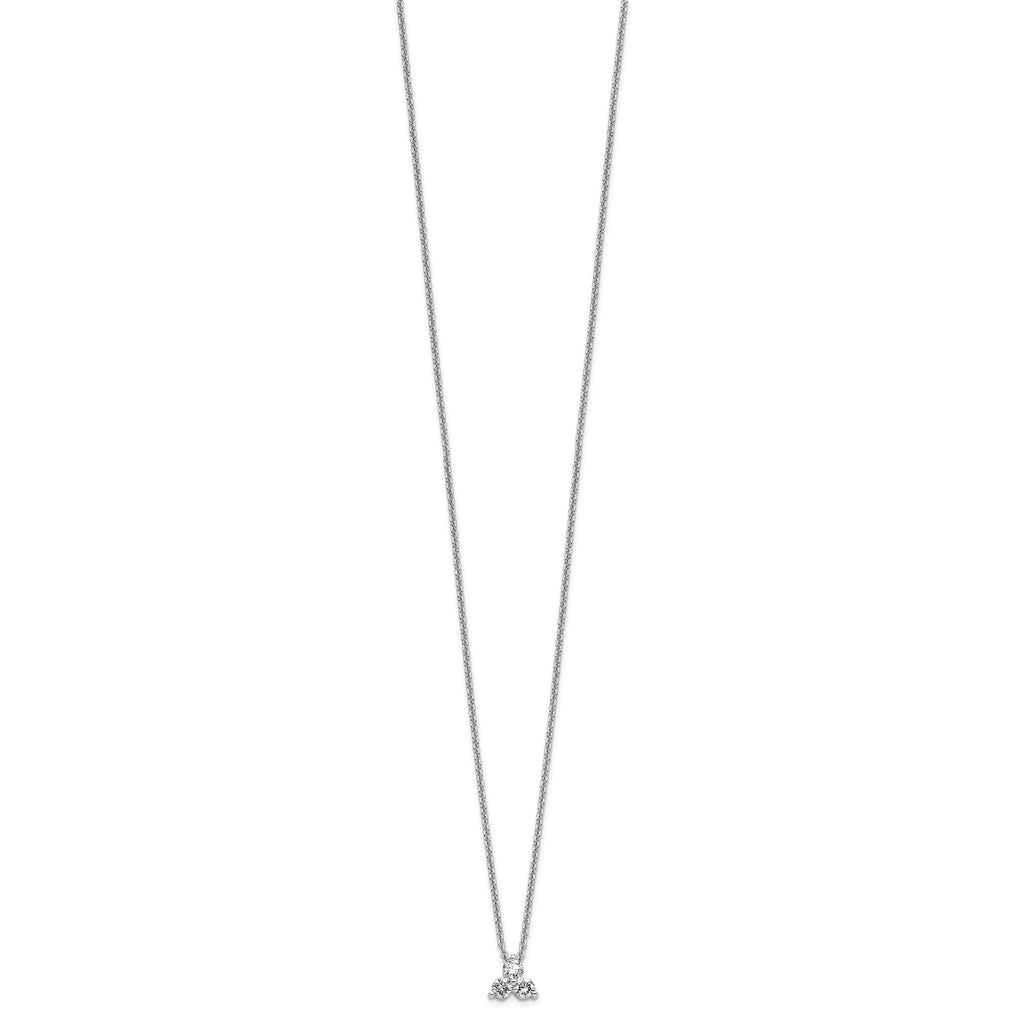 Lab-Grown Diamond Cluster Necklace in 14K White Gold (1/4 ct. tw.), 18 Inch - Sophia Jewelers