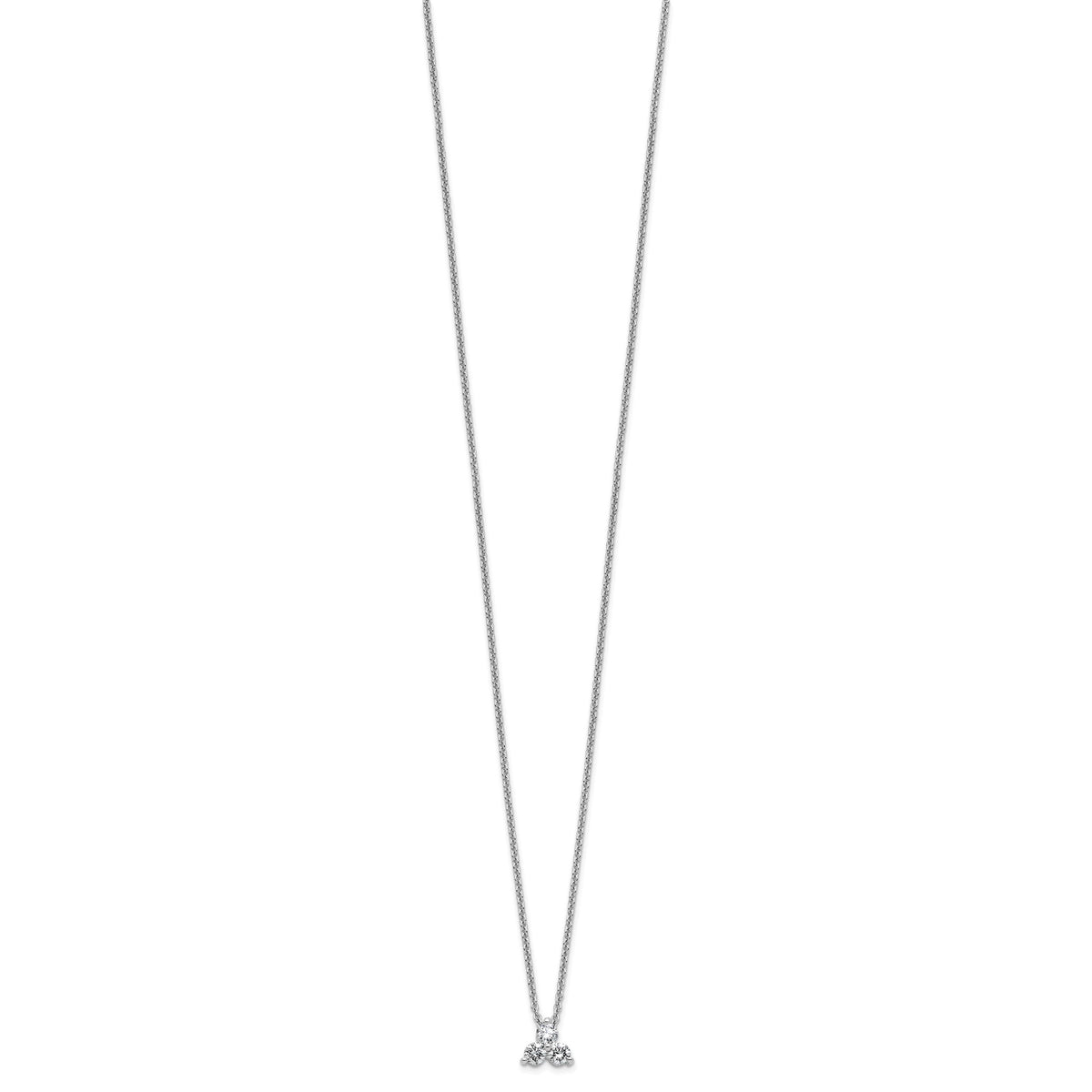 Lab-Grown Diamond Cluster Necklace in 14K White Gold (1/4 ct. tw.), 18 Inch - Sophia Jewelers