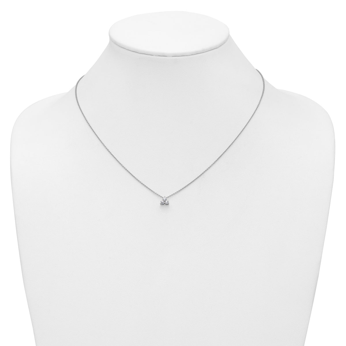 Lab-Grown Diamond Cluster Necklace in 14K White Gold (1/4 ct. tw.), 18 Inch - Sophia Jewelers