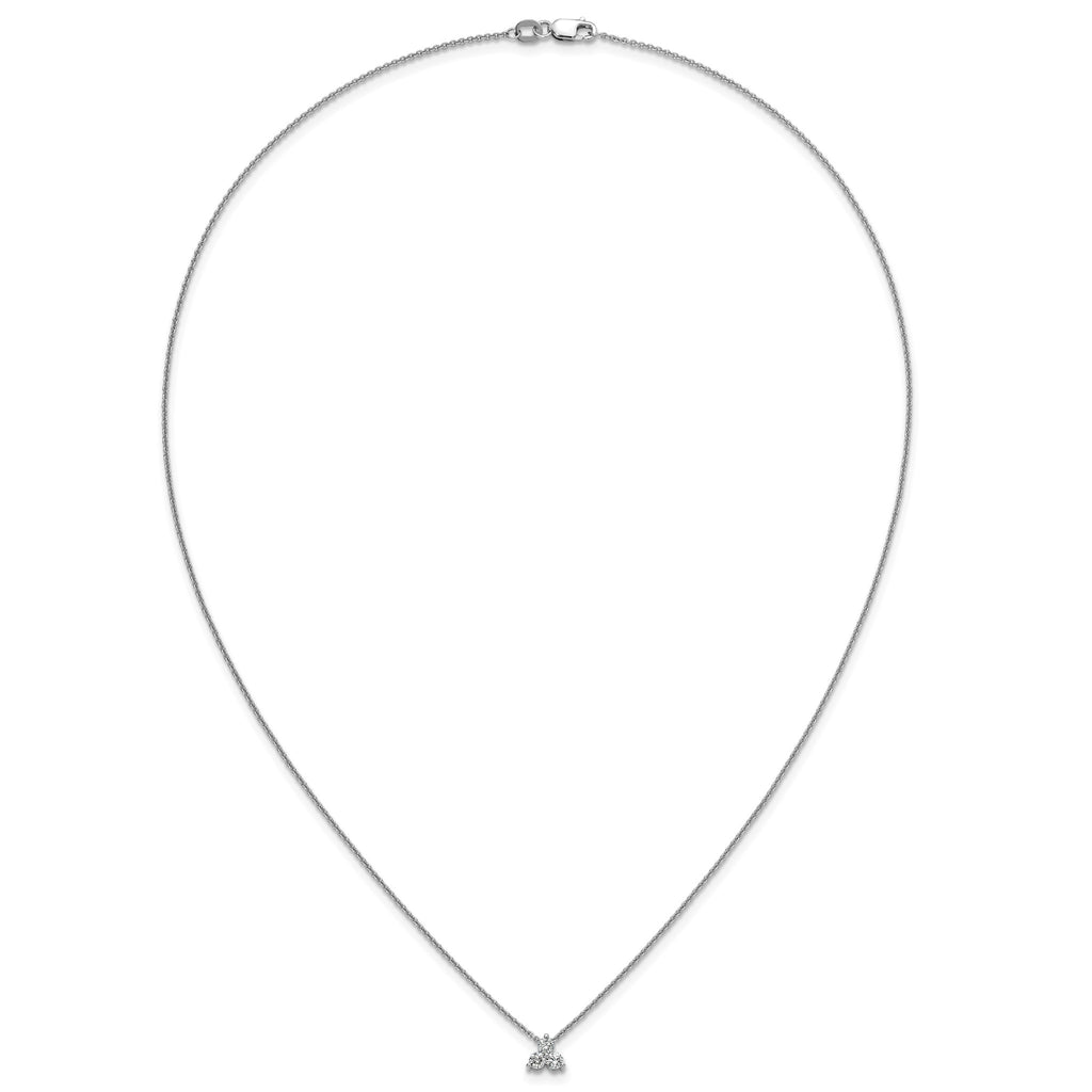Lab-Grown Diamond Cluster Necklace in 14K White Gold (1/4 ct. tw.), 18 Inch - Sophia Jewelers