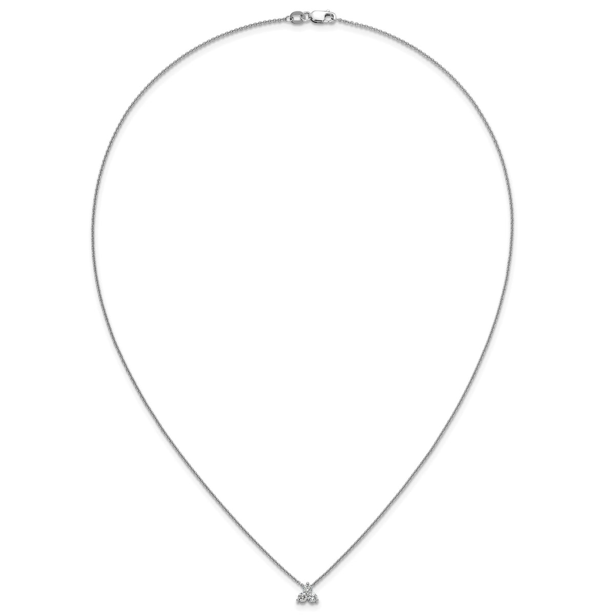 Lab-Grown Diamond Cluster Necklace in 14K White Gold (1/4 ct. tw.), 18 Inch - Sophia Jewelers