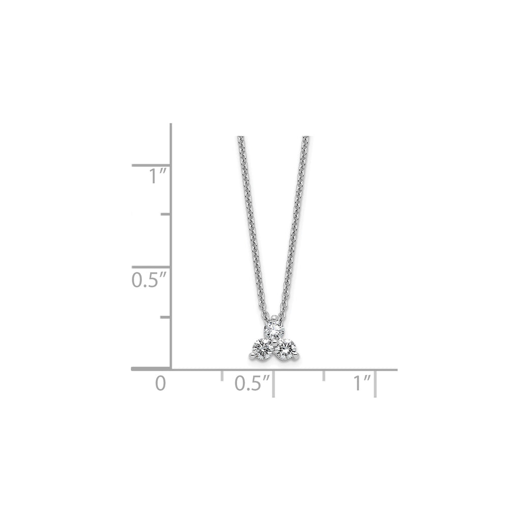 Lab-Grown Diamond Cluster Necklace in 14K White Gold (1/4 ct. tw.), 18 Inch - Sophia Jewelers
