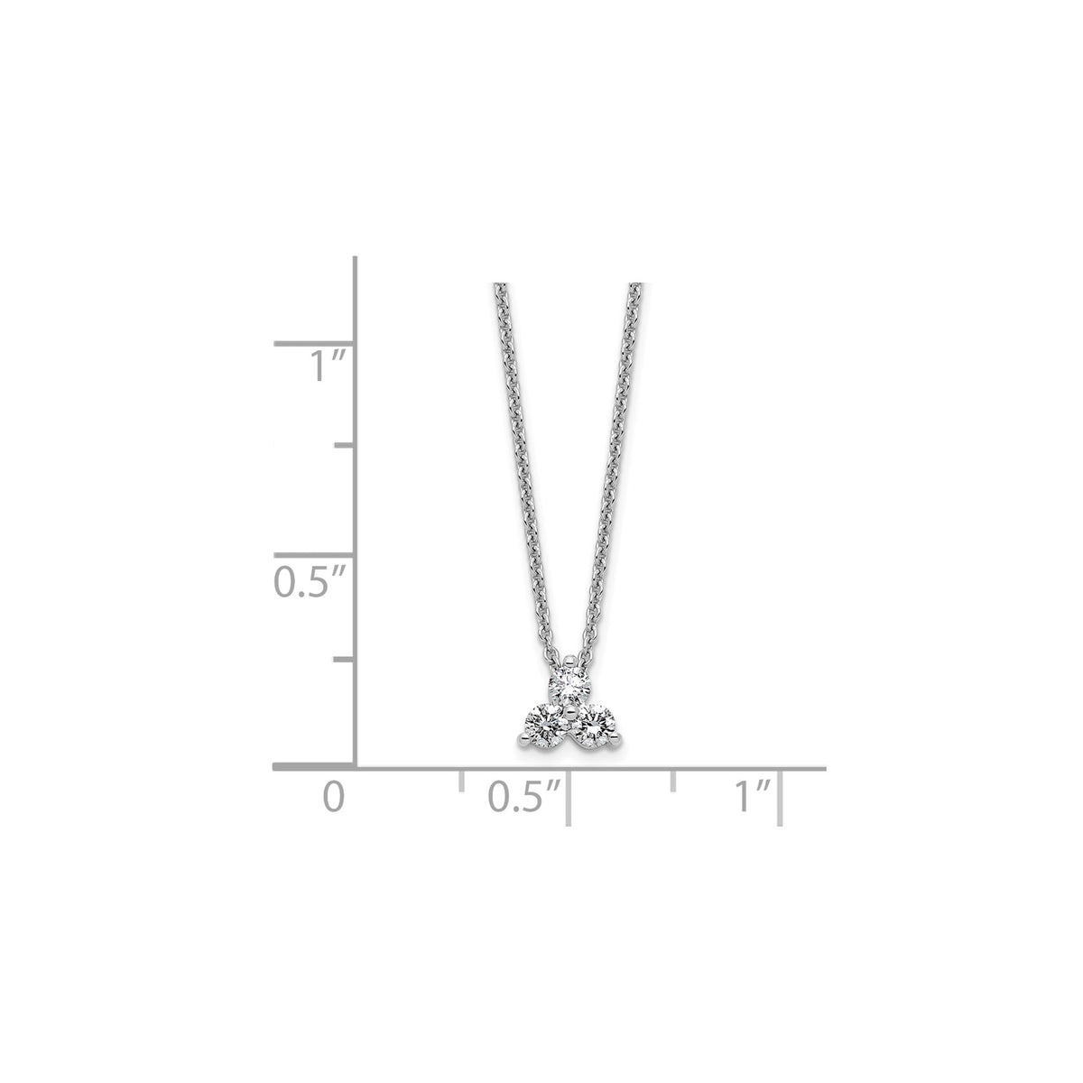 Lab-Grown Diamond Cluster Necklace in 14K White Gold (1/4 ct. tw.), 18 Inch - Sophia Jewelers