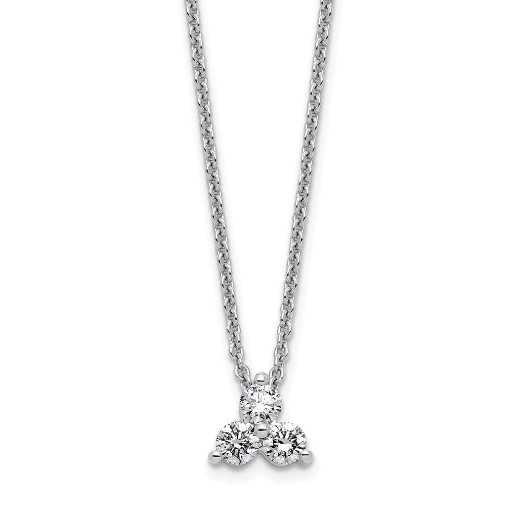 Lab-Grown Diamond Cluster Necklace in 14K White Gold (1/4 ct. tw.), 18 Inch - Sophia Jewelers