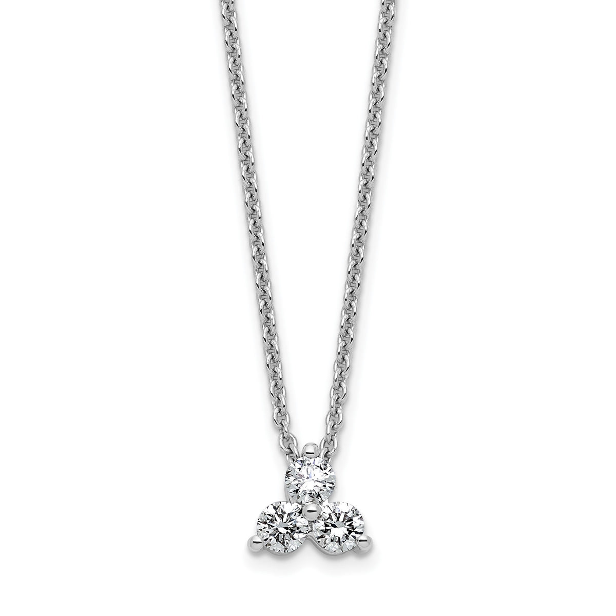 Lab-Grown Diamond Cluster Necklace in 14K White Gold (1/4 ct. tw.), 18 Inch - Sophia Jewelers