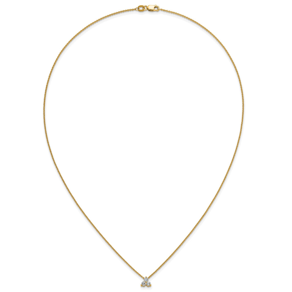 Lab-Grown Diamond Cluster Necklace in 14K Yellow Gold (1/4 ct. tw.), 18 Inch - Sophia Jewelers