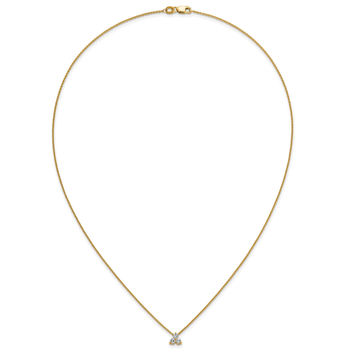 Lab-Grown Diamond Cluster Necklace in 14K Yellow Gold (1/4 ct. tw.), 18 Inch - Sophia Jewelers
