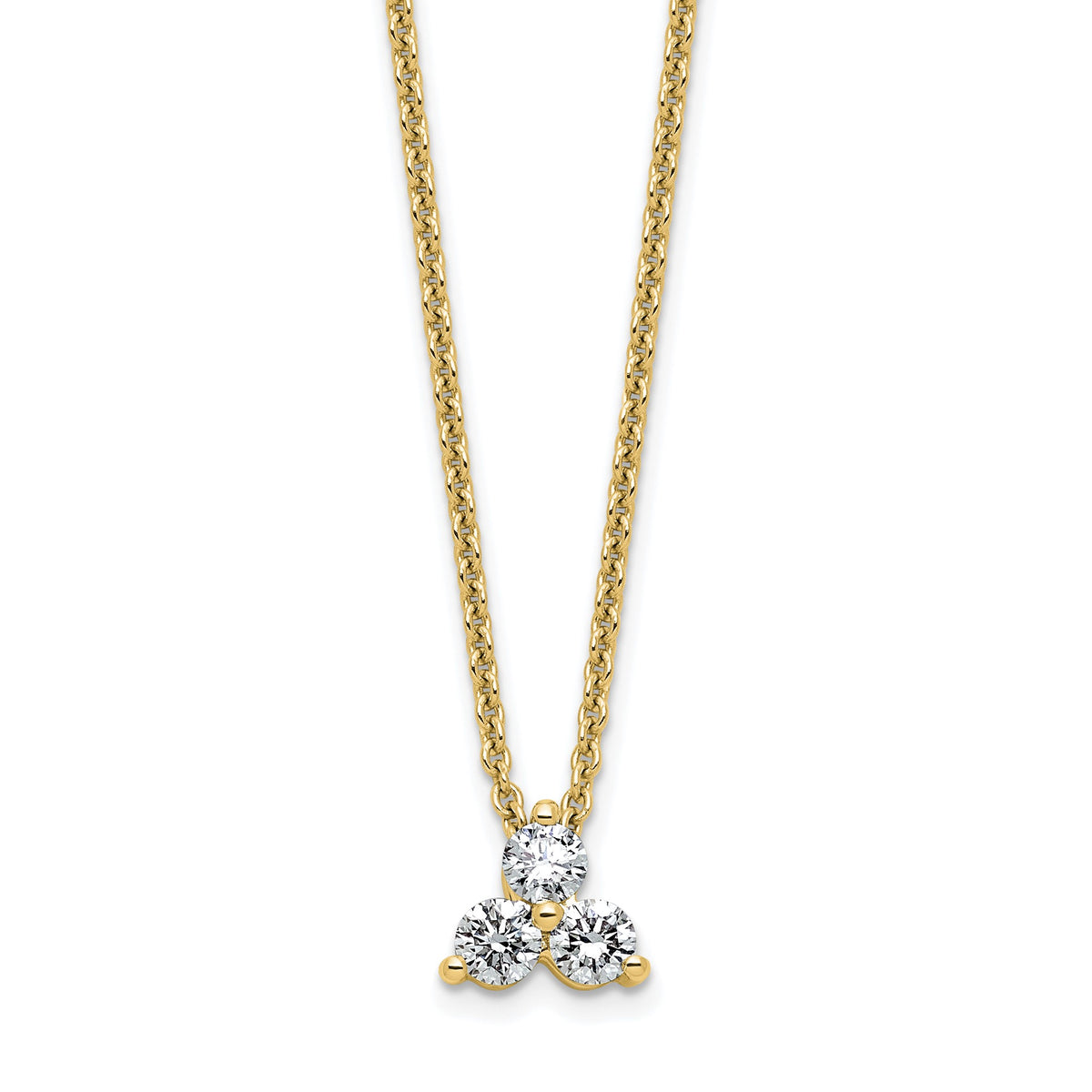 Lab-Grown Diamond Cluster Necklace in 14K Yellow Gold (1/4 ct. tw.), 18 Inch - Sophia Jewelers Main image