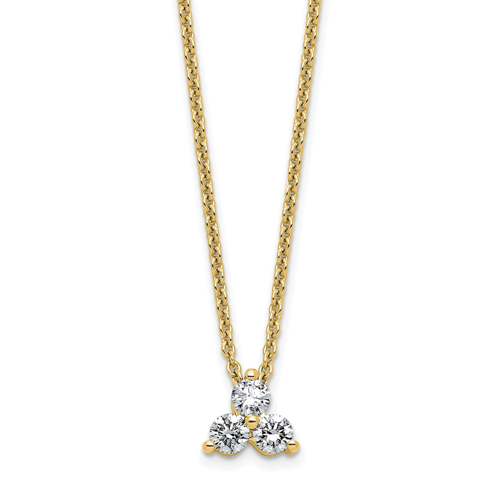 Lab-Grown Diamond Cluster Necklace in 14K Yellow Gold (1/4 ct. tw.), 18 Inch - Sophia Jewelers
