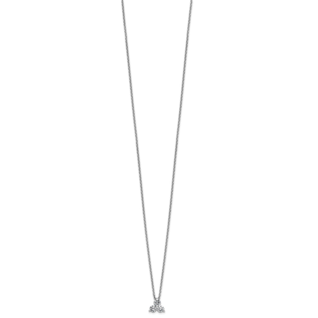 Lab-Grown Diamond Cluster Necklace in 14K White Gold (3/8 ct. tw.), 18 Inch - Sophia Jewelers