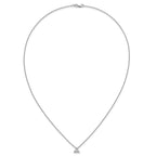 Lab-Grown Diamond Cluster Necklace in 14K White Gold (3/8 ct. tw.), 18 Inch - Sophia Jewelers