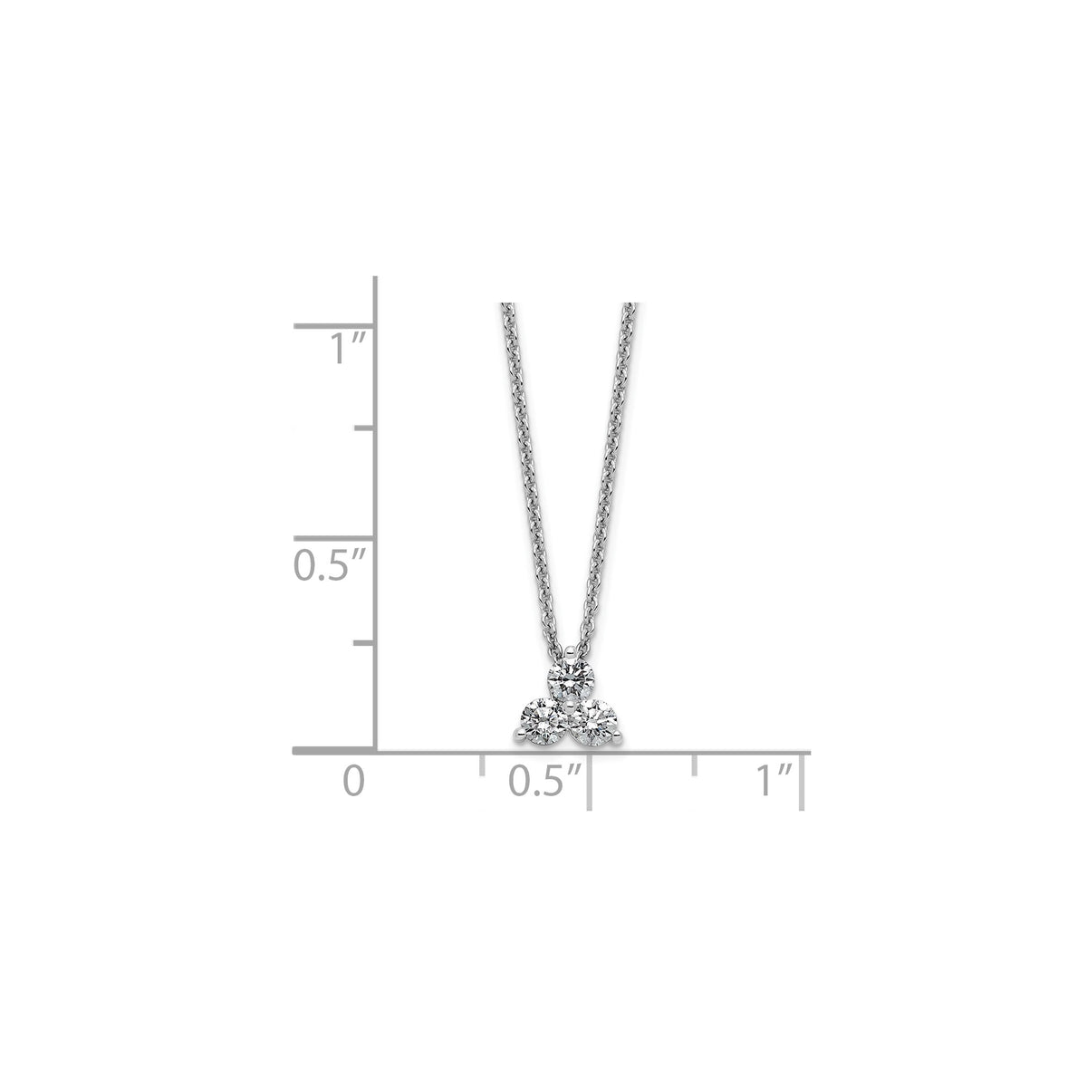 Lab-Grown Diamond Cluster Necklace in 14K White Gold (3/8 ct. tw.), 18 Inch - Sophia Jewelers