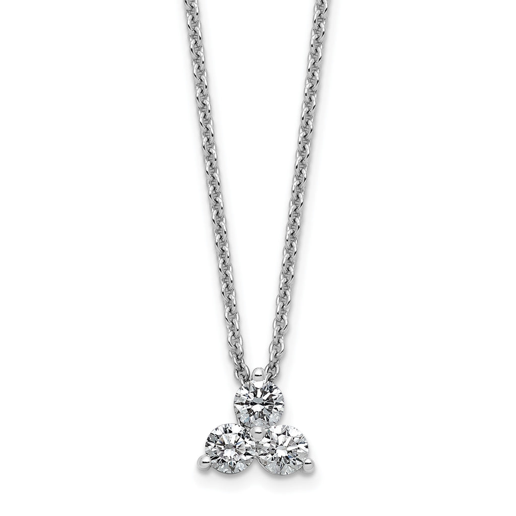 Lab-Grown Diamond Cluster Necklace in 14K White Gold (3/8 ct. tw.), 18 Inch - Sophia Jewelers