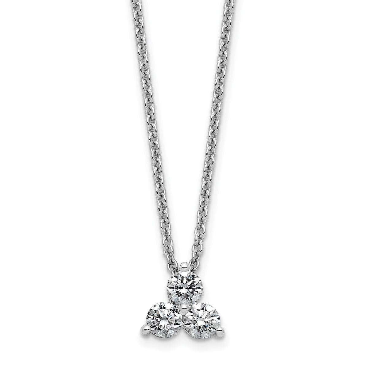 Lab-Grown Diamond Cluster Necklace in 14K White Gold (3/8 ct. tw.), 18 Inch - Sophia Jewelers