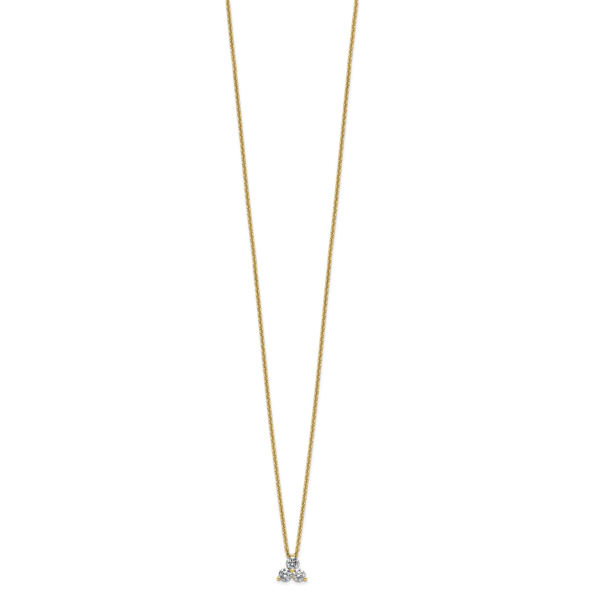 Lab-Grown Diamond Cluster Necklace in 14K Yellow Gold (3/8 ct. tw.), 18 Inch - Sophia Jewelers