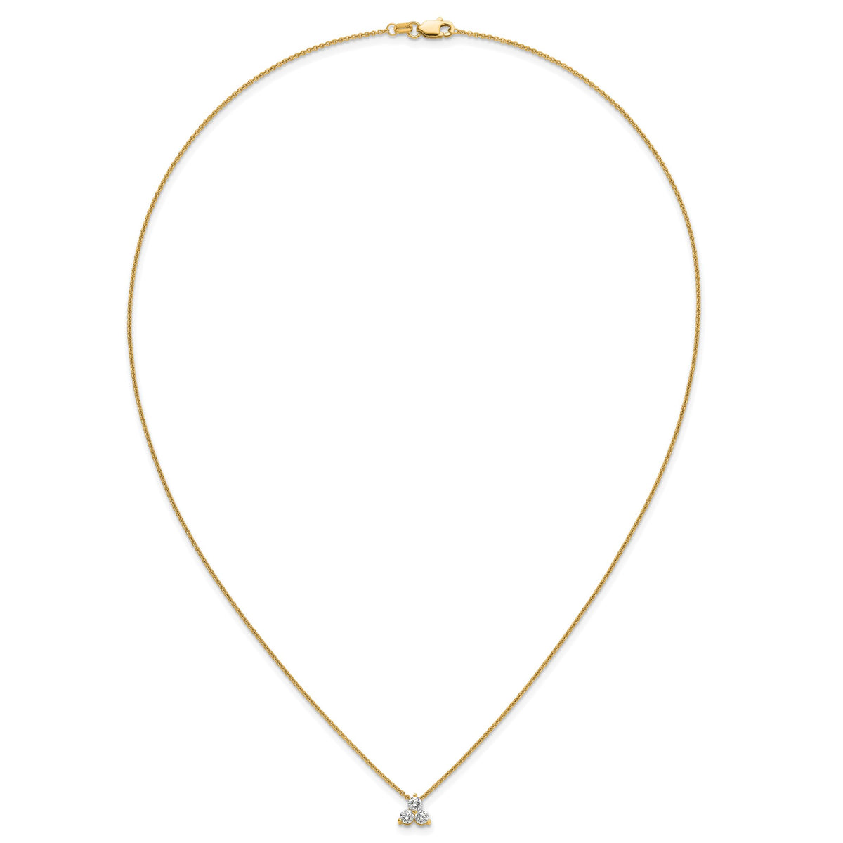 Lab-Grown Diamond Cluster Necklace in 14K Yellow Gold (3/8 ct. tw.), 18 Inch - Sophia Jewelers