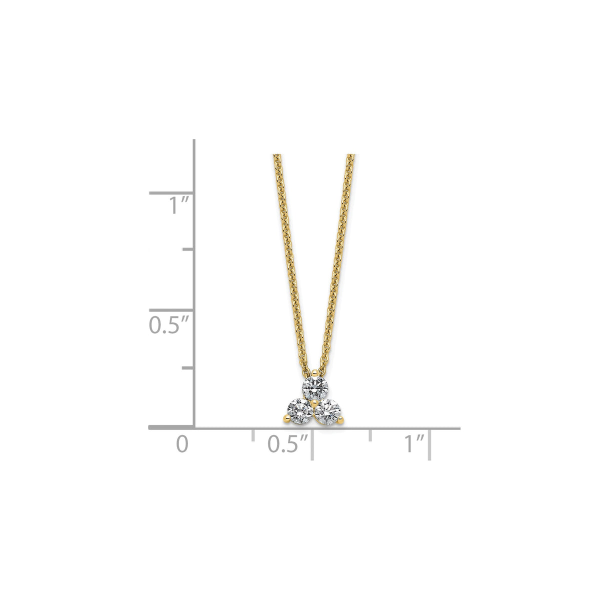 Lab-Grown Diamond Cluster Necklace in 14K Yellow Gold (3/8 ct. tw.), 18 Inch - Sophia Jewelers