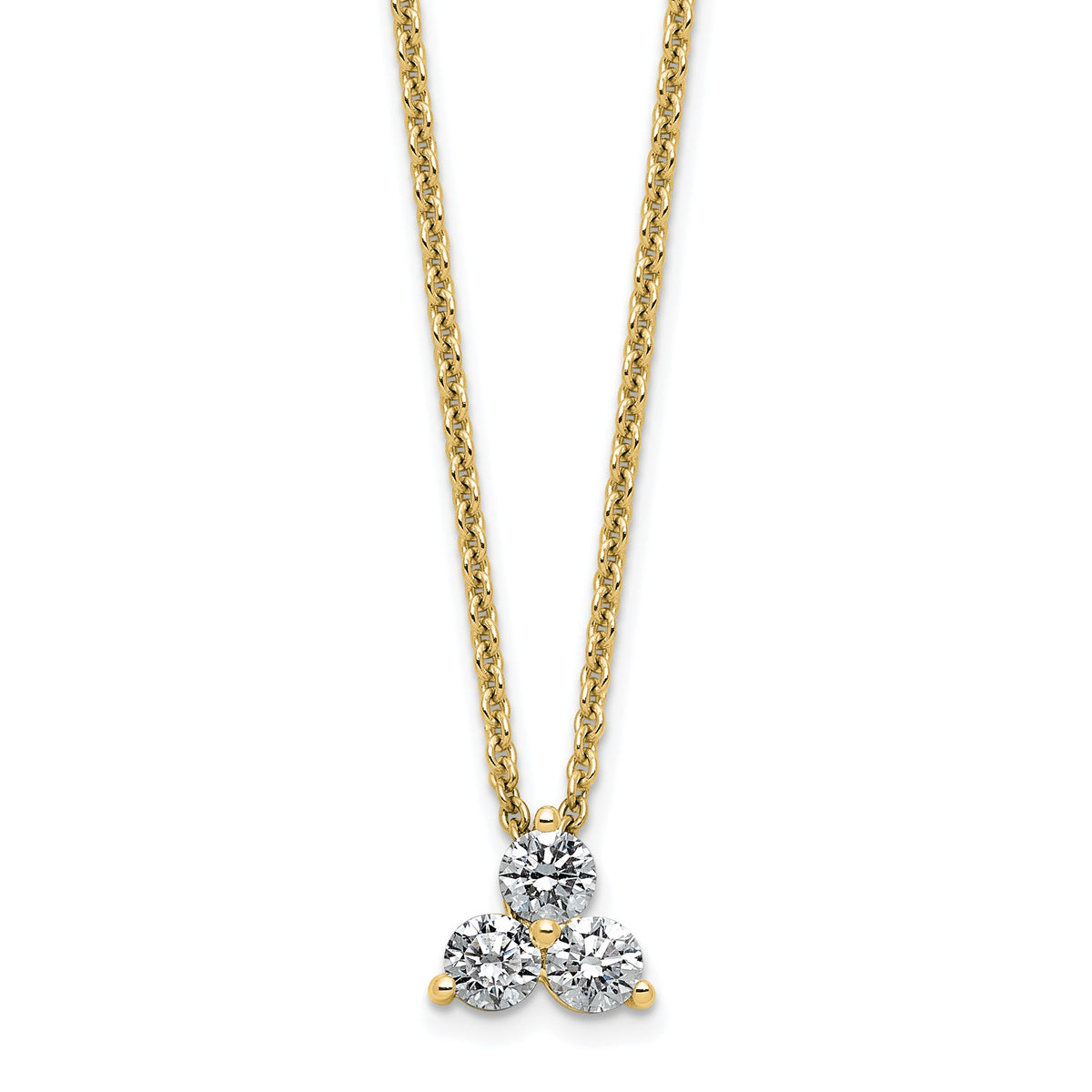 Lab-Grown Diamond Cluster Necklace in 14K Yellow Gold (3/8 ct. tw.), 18 Inch - Sophia Jewelers Main image