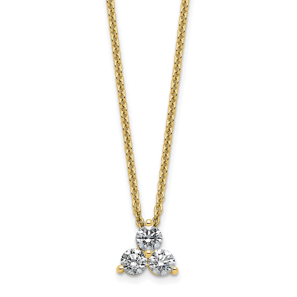Lab-Grown Diamond Cluster Necklace in 14K Yellow Gold (3/8 ct. tw.), 18 Inch - Sophia Jewelers