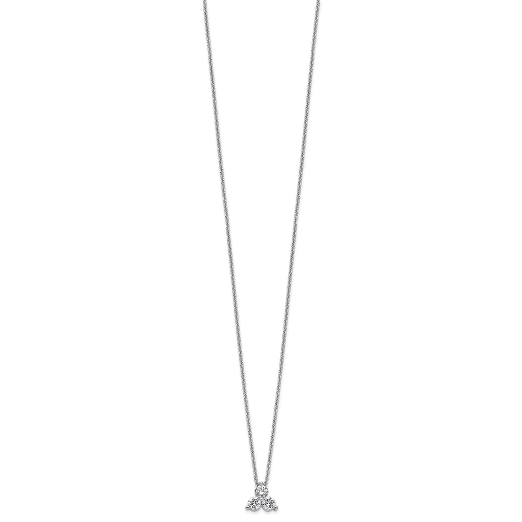 Lab-Grown Diamond Cluster Necklace in 14K White Gold (1/2 ct. tw.), 18 Inch - Sophia Jewelers