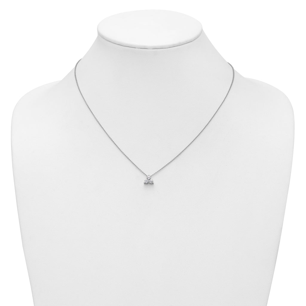 Lab-Grown Diamond Cluster Necklace in 14K White Gold (1/2 ct. tw.), 18 Inch - Sophia Jewelers