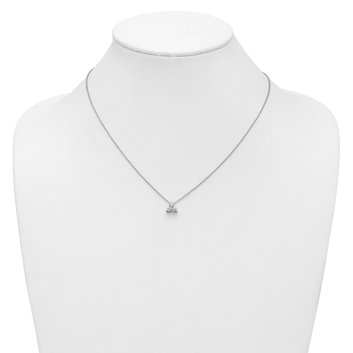 Lab-Grown Diamond Cluster Necklace in 14K White Gold (1/2 ct. tw.), 18 Inch - Sophia Jewelers