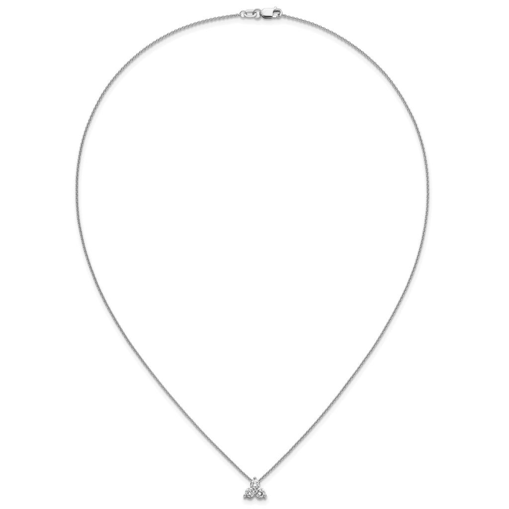 Lab-Grown Diamond Cluster Necklace in 14K White Gold (1/2 ct. tw.), 18 Inch - Sophia Jewelers