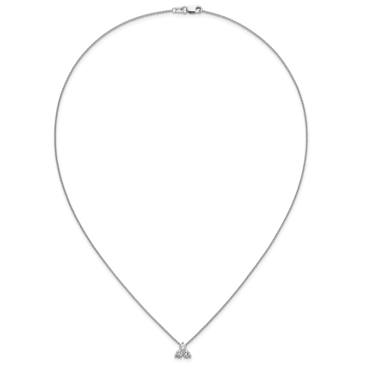 Lab-Grown Diamond Cluster Necklace in 14K White Gold (1/2 ct. tw.), 18 Inch - Sophia Jewelers