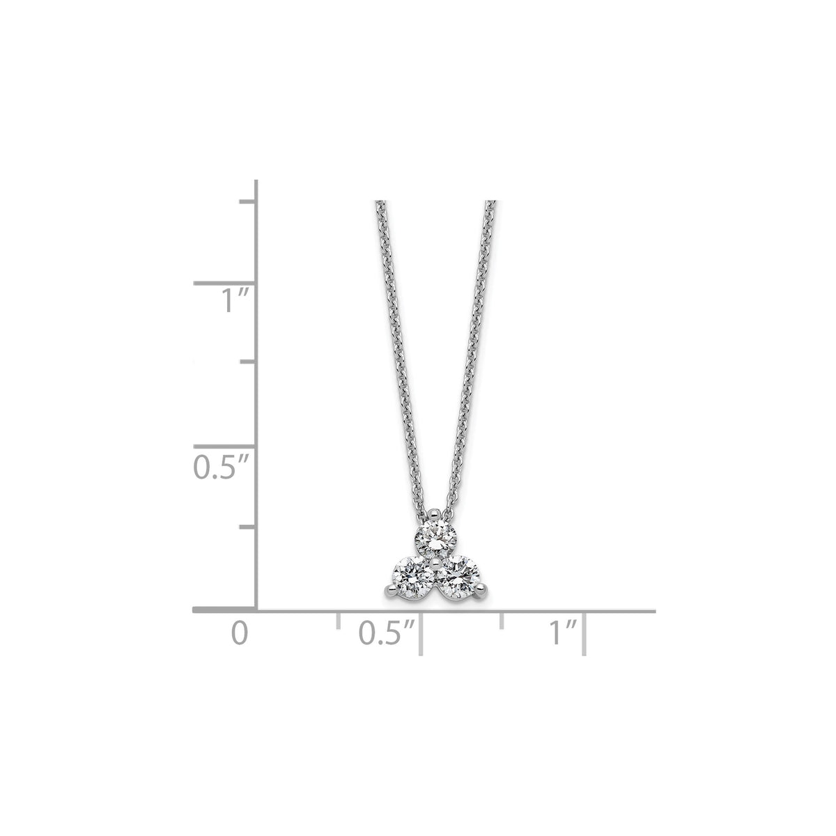 Lab-Grown Diamond Cluster Necklace in 14K White Gold (1/2 ct. tw.), 18 Inch - Sophia Jewelers