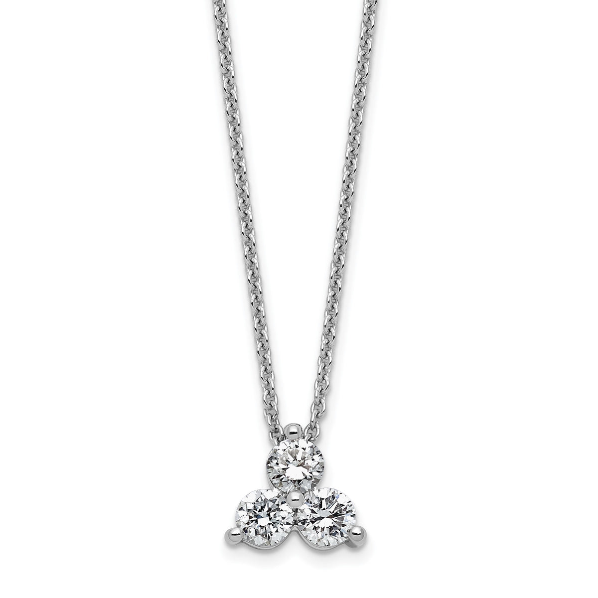 Lab-Grown Diamond Cluster Necklace in 14K White Gold (1/2 ct. tw.), 18 Inch - Sophia Jewelers Main image