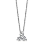 Lab-Grown Diamond Cluster Necklace in 14K White Gold (1/2 ct. tw.), 18 Inch - Sophia Jewelers