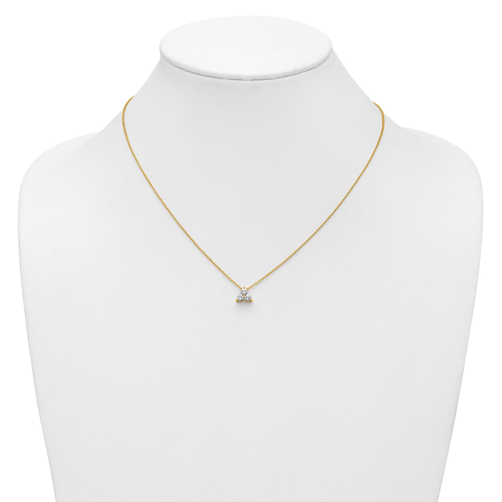 Lab-Grown Diamond Cluster Necklace in 14K Yellow Gold (1/2 ct. tw.), 18 Inch - Sophia Jewelers