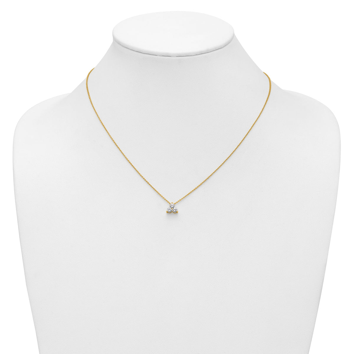 Lab-Grown Diamond Cluster Necklace in 14K Yellow Gold (1/2 ct. tw.), 18 Inch - Sophia Jewelers