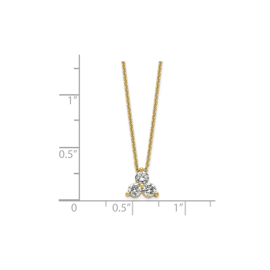 Lab-Grown Diamond Cluster Necklace in 14K Yellow Gold (1/2 ct. tw.), 18 Inch - Sophia Jewelers