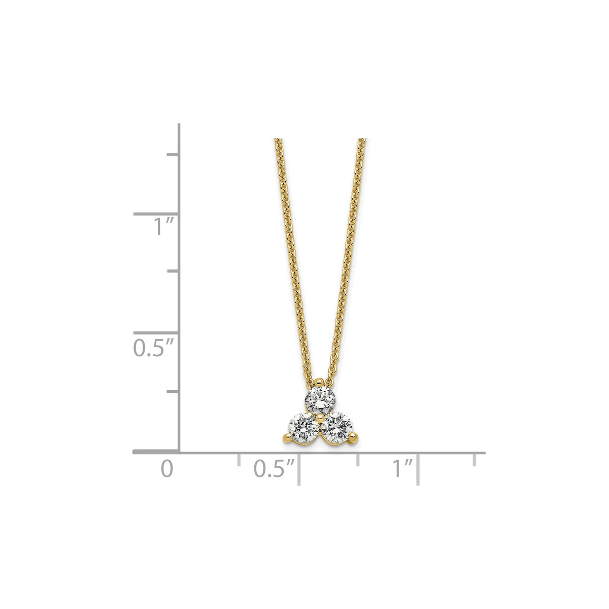 Lab-Grown Diamond Cluster Necklace in 14K Yellow Gold (1/2 ct. tw.), 18 Inch - Sophia Jewelers